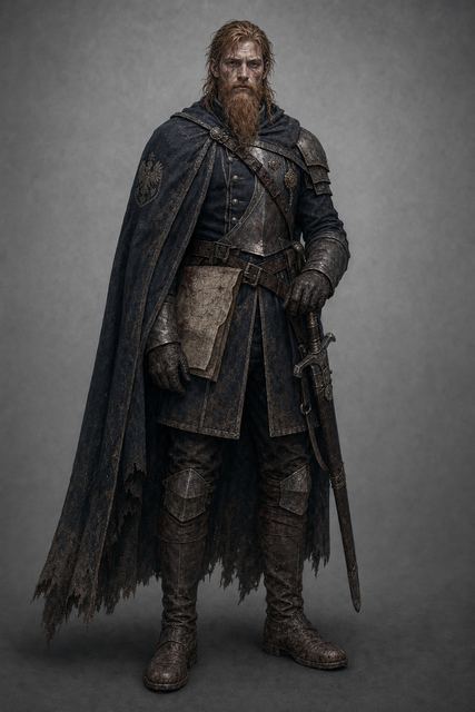 Portret koncepcyjny Leriena Solana, arystokraty i szermierza